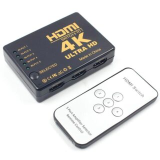 5-IN-1 4K ULTRA HD HDMI SWITCHER WITH REMOTE CONTROL - BLACK