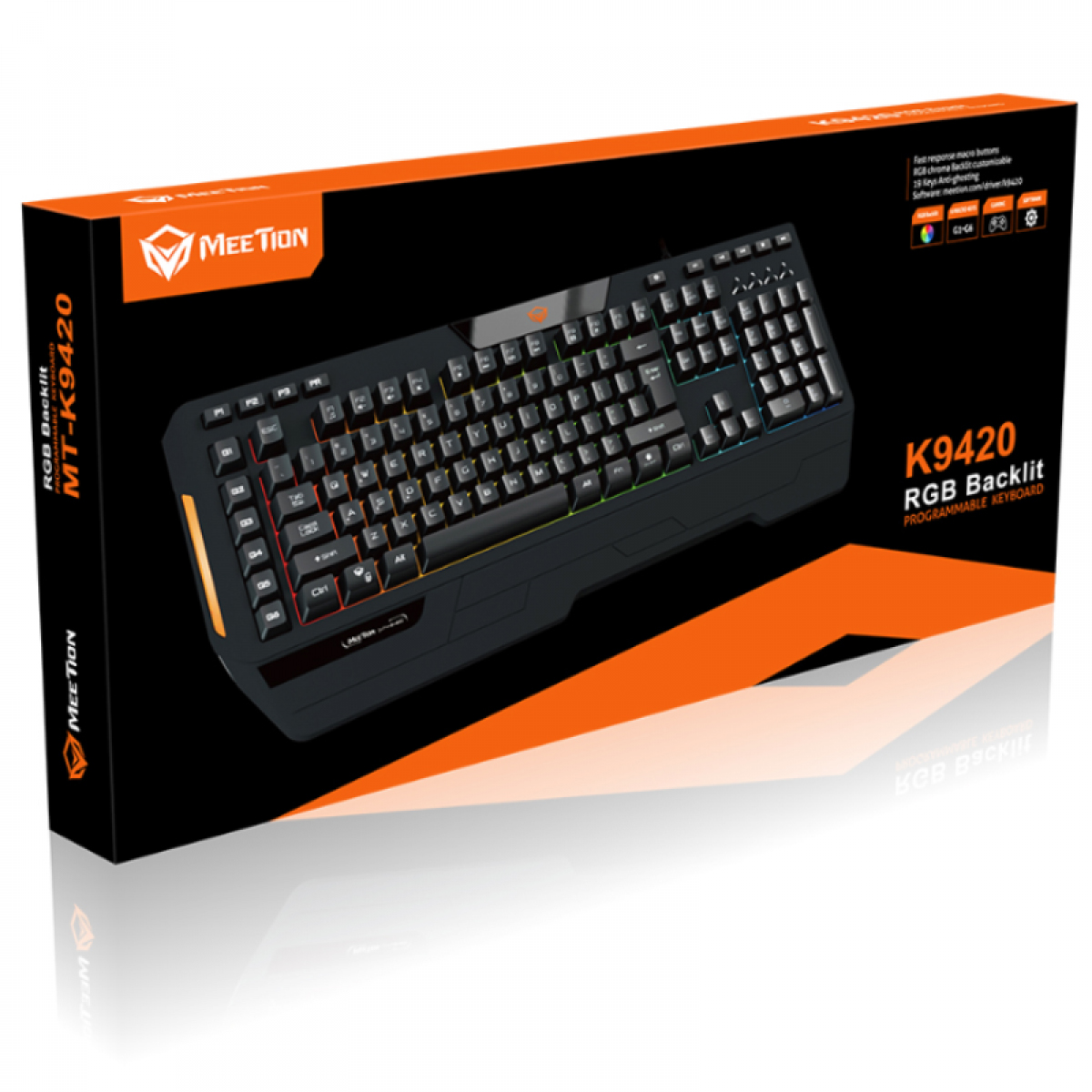 MeeTion MT-K9420 Custom Macro Pro Membrane Gaming Keyboard - Image 2
